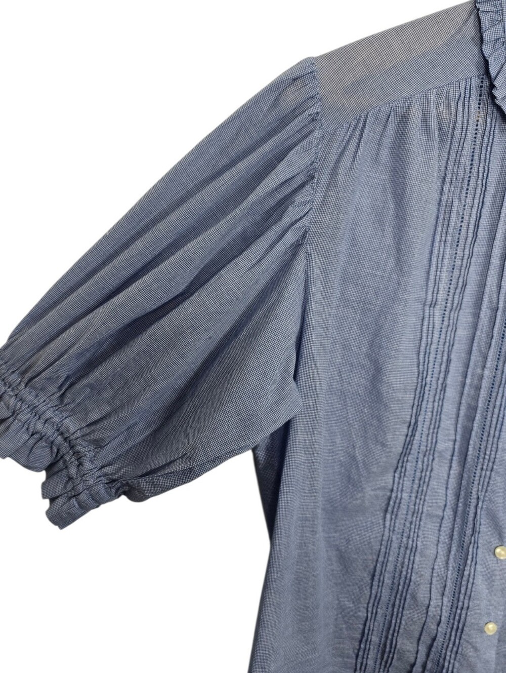 NEW Trovata Birds Of Paradis Gemma Houndstooth Lightweight Top Medium Blue - Picture 7 of 14
